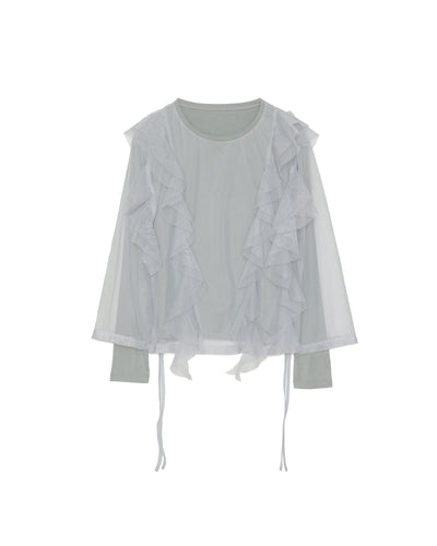 【SALE/50%0ff】Tulle Tops [603344] grey