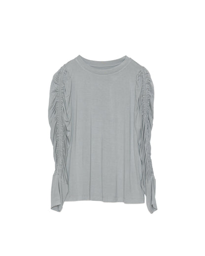 Gather Sleeve Tops [603343] grey