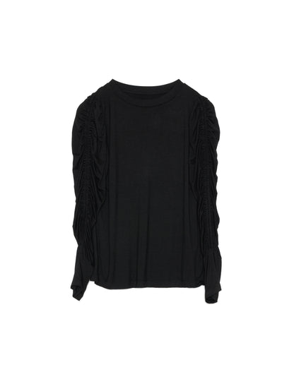Gather Sleeve Tops [603343] black