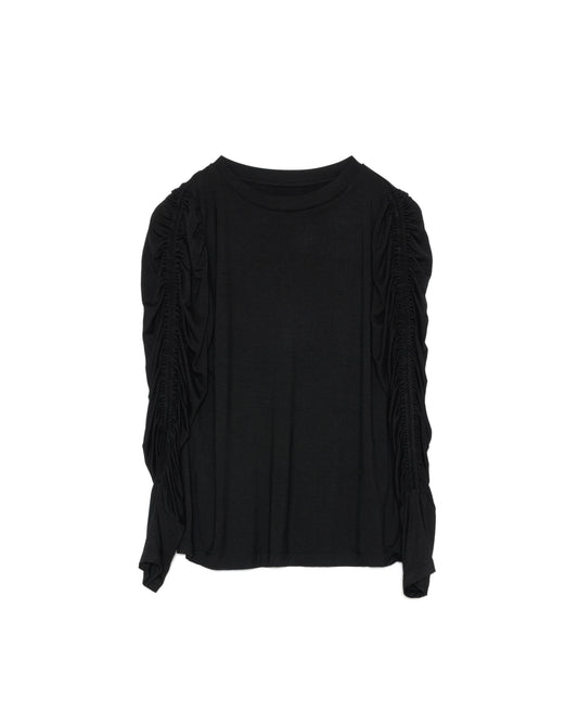 【SALE/50%0ff】Gather Sleeve Tops [603343] black