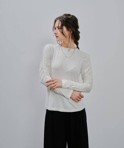 Gather Sleeve Tops [603343] off