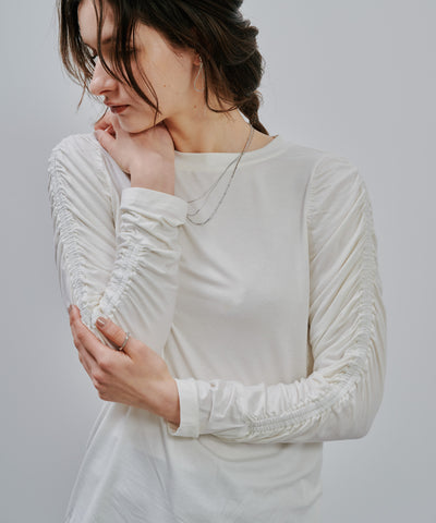 Gather Sleeve Tops [603343] off