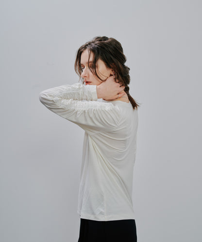 Gather Sleeve Tops [603343] off