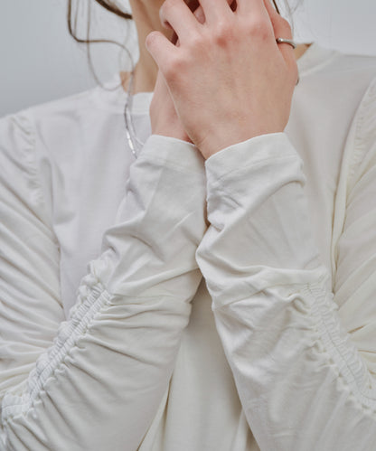 Gather Sleeve Tops [603343] off