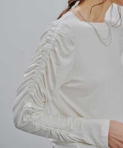 Gather Sleeve Tops [603343] off