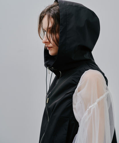 【Summer SALE!!】Hoodie Vest [603361] black(99)