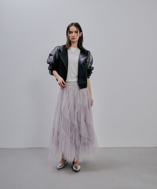 Frill Skirt [603346] greige