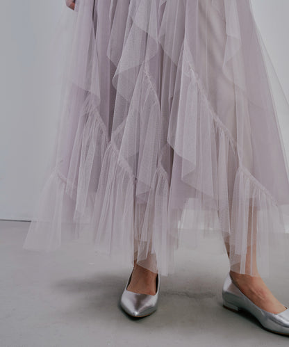 Frill Skirt [603346] greige