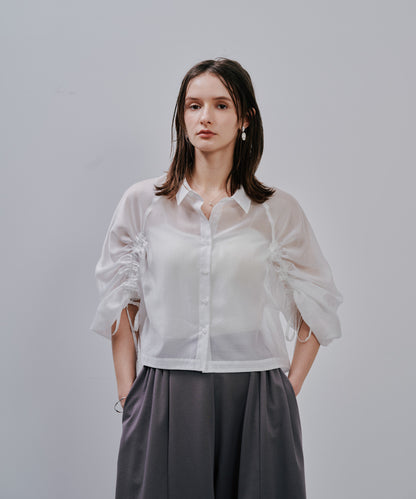 【Summer SALE!!】Sheer Shirt [603353] off(01)