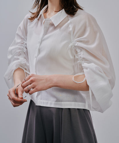 【Summer SALE!!】Sheer Shirt [603353] off(01)