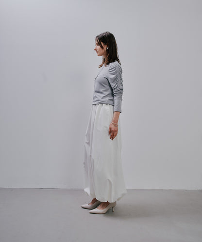 Gather Sleeve Tops [603343] grey