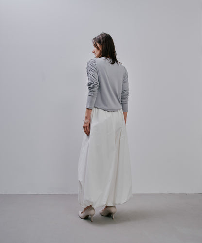Gather Sleeve Tops [603343] grey
