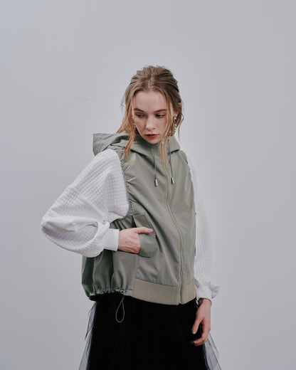 Hoodie Vest [603361] light khaki