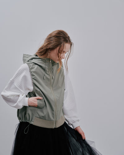 Hoodie Vest [603361] light khaki