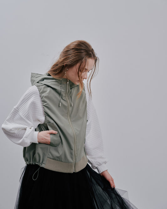 Hoodie Vest [603361] light khaki