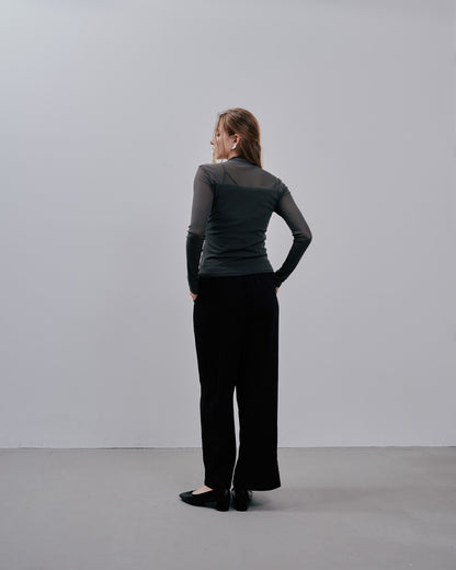 Sheer Tops [603369] khaki