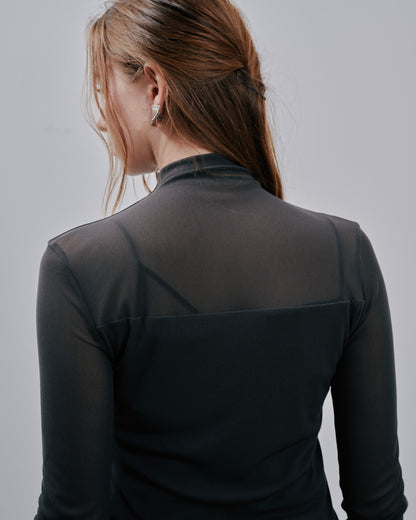 Sheer Tops [603369] khaki