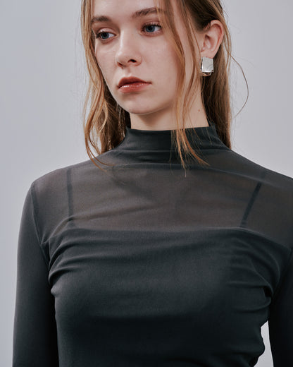 Sheer Tops [603369] khaki