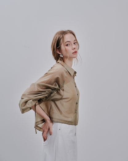 【SALE/50%0ff】Sheer Shirt [603353] beige