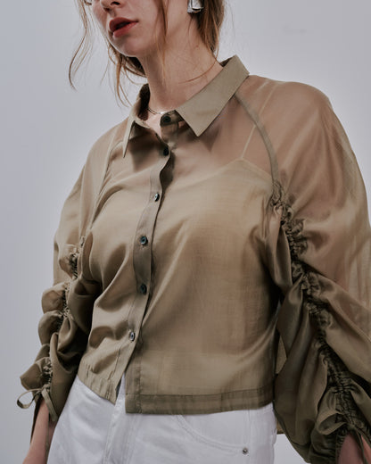【SALE/50%0ff】Sheer Shirt [603353] beige