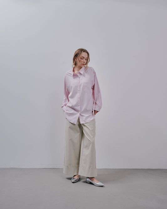 Stripe Tiered shirt [603375] pink