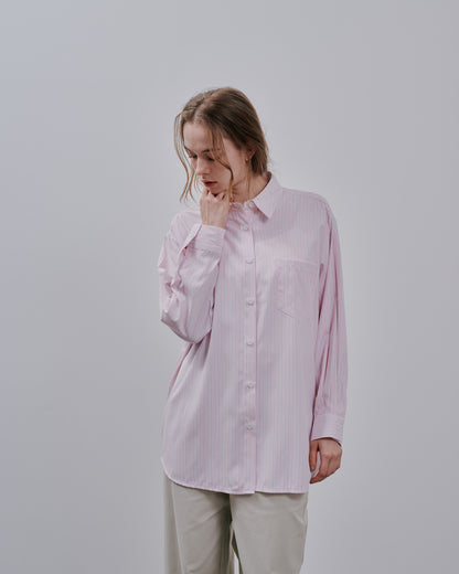 Stripe Tiered shirt [603375] pink