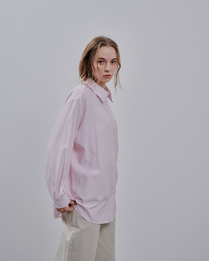 Stripe Tiered shirt [603375] pink