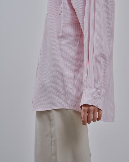 Stripe Tiered shirt [603375] pink