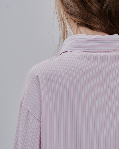 Stripe Tiered shirt [603375] pink