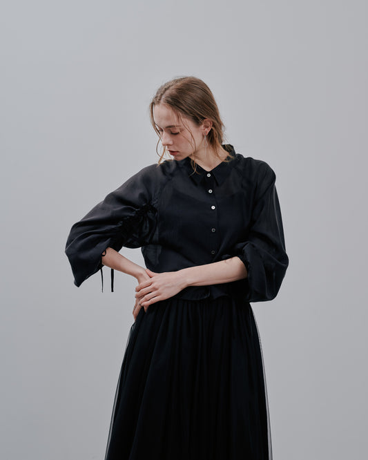 【SALE/50%0ff】Sheer Shirt [603353] black(99)
