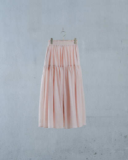 【SALE/50%0ff】Gather Tiered Skirt [603398] pink beige