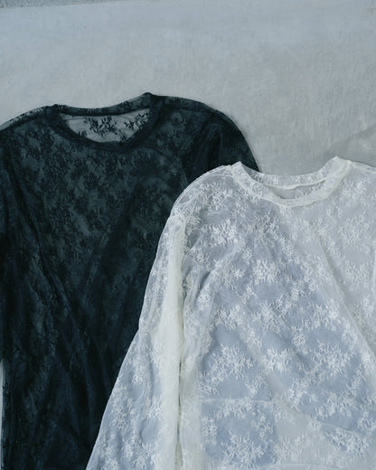 【SALE/50%0ff】Lace Tops [603368] ivory