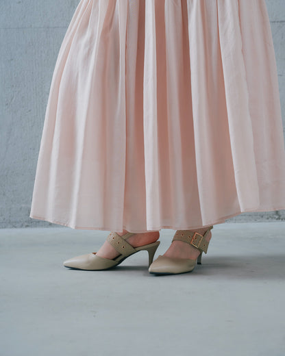 【SALE/50%0ff】Gather Tiered Skirt [603398] pink beige