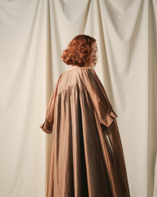 【SALE/50%0ff】Sleeve Tuck Dress [603397] mocha beige(05)