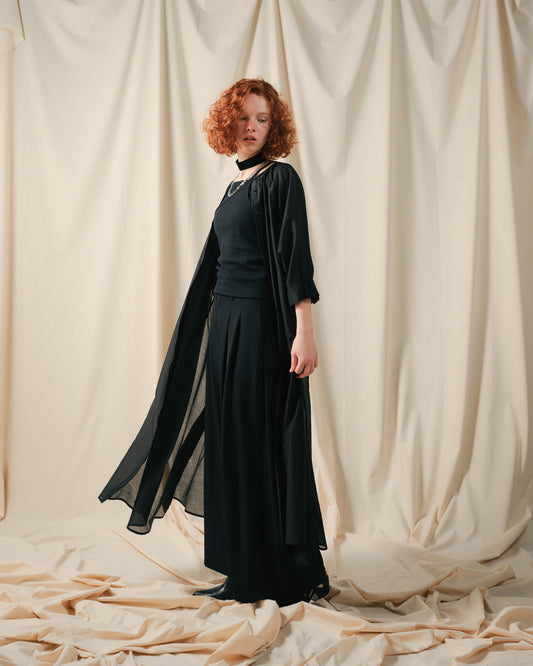 【SALE/50%0ff】Sleeve Tuck Dress [603397] black(99)