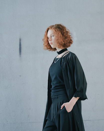 【SALE/50%0ff】Sleeve Tuck Dress [603397] black