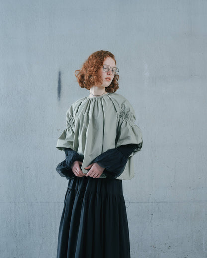 【SALE/50%0ff】Balloon Blouse [603395] light khaki