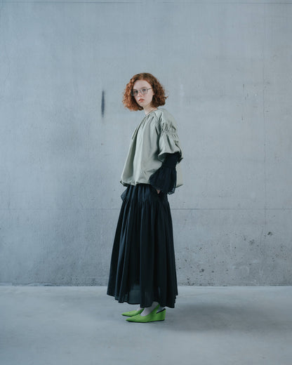 【Summer SALE!!】Gather Tiered Skirt [603398] black(99)