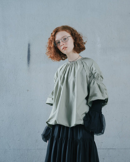 【SALE/50%0ff】Balloon Blouse [603395] light khaki