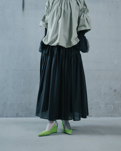 【Summer SALE!!】Gather Tiered Skirt [603398] black(99)