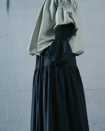 【Summer SALE!!】Gather Tiered Skirt [603398] black(99)