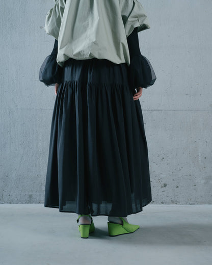 【Summer SALE!!】Gather Tiered Skirt [603398] black(99)