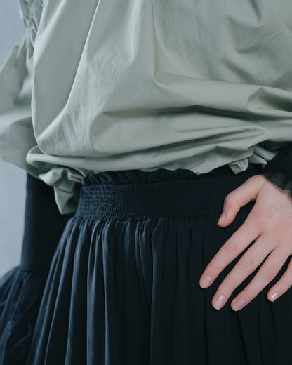 【Summer SALE!!】Gather Tiered Skirt [603398] black(99)