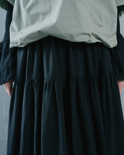 【Summer SALE!!】Gather Tiered Skirt [603398] black(99)