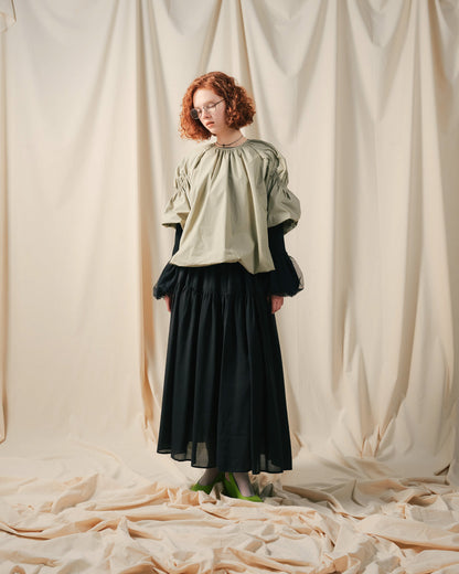 【Summer SALE!!】Gather Tiered Skirt [603398] black(99)