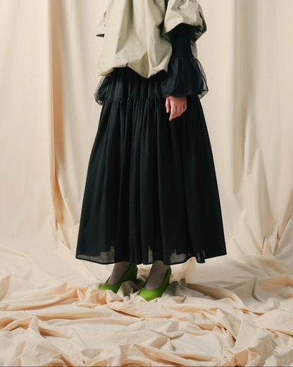【Summer SALE!!】Gather Tiered Skirt [603398] black(99)