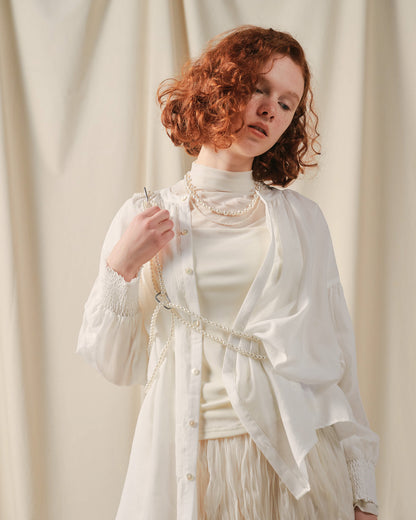 【SALE/50%0ff】2way Sheer Blouse [603391] off