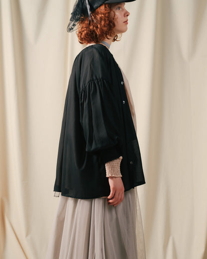 【Summer SALE!!】2way Sheer Blouse [603391] black(99)