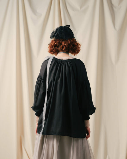 【Summer SALE!!】2way Sheer Blouse [603391] black(99)