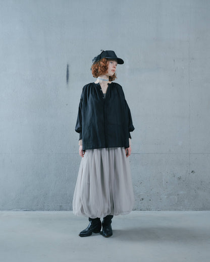 【Summer SALE!!】2way Sheer Blouse [603391] black(99)
